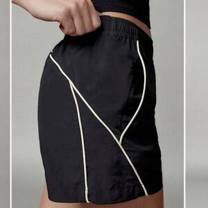 SOLD BDG Urban Outfitters Black Nylon Athletic Shorts with White Trim